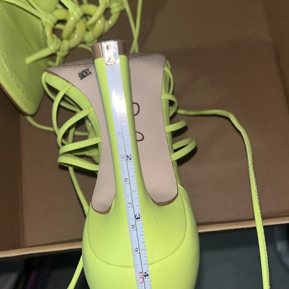 Jessica Simpson Achaia Daquiri Green Italia Nappa Lace Up Crisscross Heels NEW - Picture 14 of 14